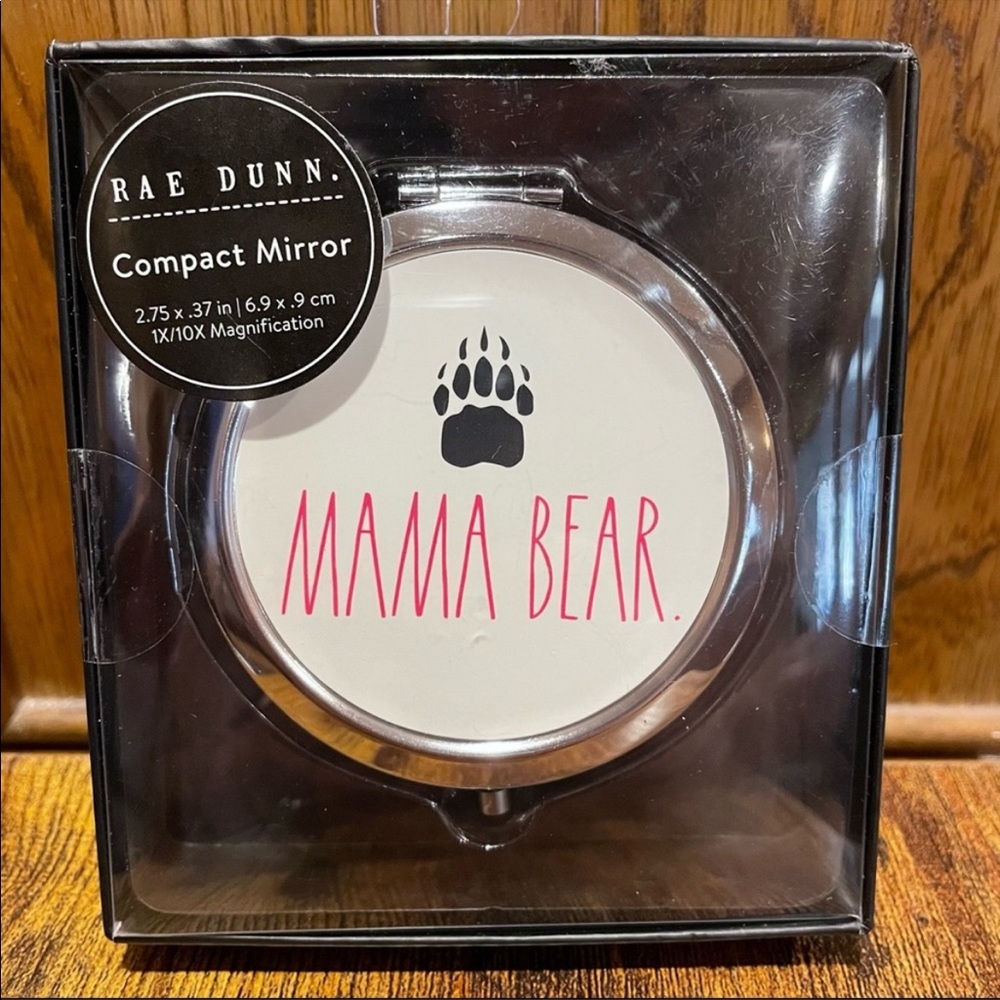 Rae Dunn MAMA BEAR Bear Claw Compact Mirror BRAND NEW!!